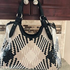 Cole Haan black & Ivory Genevieve Purse